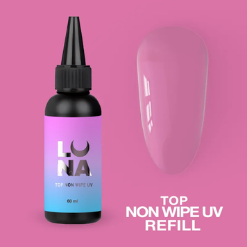 LUNAmoon Топ для гель-лаку без липкого шару з УФ-фільтром Top Non Wipe UV Refill 60ml 300-4492 фото