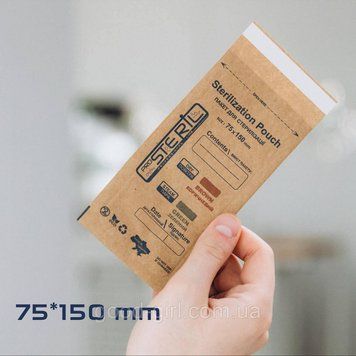 Крафтпакет PROSteril 75*150 коричневі 100 шт. PRO7 фото