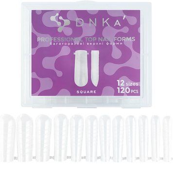 PROFESSIONAL TOP NAIL FORMS "DNKa", SQUARE/Верхні форми DNKa Квадрат 120 PCS FDNKAS фото