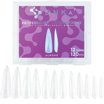 PROFESSIONAL TOP NAIL FORMS "DNKa", ALMOND/Верхні форми DNKa Мигдаль 120 PCS FDNKAAL фото