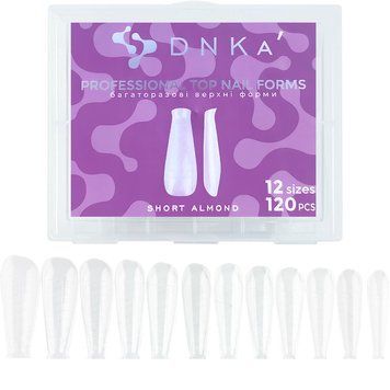 PROFESSIONAL TOP NAIL FORMS "DNKa", SHORT ALMOND/Верхні форми DNKa Короткий Мигдаль 120 PCS FDNKASA фото