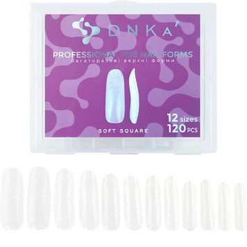 PROFESSIONAL TOP NAIL FORMS "DNKa", SOFT SQUARE/Верхні форми DNKa М'який квадрат 120 PCS FDNKASS фото