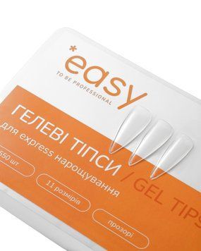 Гелеві тіпси для нарощування нігтів форми "Стилет", ТМ "Easy to be professional" 413-152 фото
