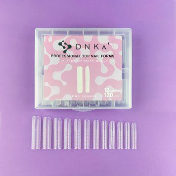 PROFESSIONAL TOP NAIL FORMS "DNKa", LONG SQUARE/Верхні форми DNKa Довгий квадрат 120 PCS FDNKALS фото